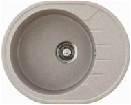 Metalac oválný béžový dřez s odkapem X Granit Venera M, 620 × 500 mm - Granite Sink