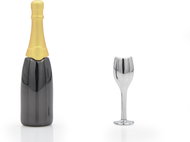 MTM set 2 odznaků Champagne & sklenka - Brooch