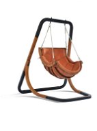 IGOTREND Závěsné křeslo houpací TRAPEZOID S, oranžové/terracota - Hanging Chair