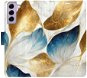 iSaprio GoldBlue Leaves pro pro Samsung Galaxy S22 5G - Phone Cover