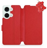 Mobiwear kožený flip pro OnePlus Nord 3 5G - Červené - L_RDS - Phone Case