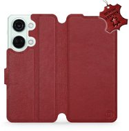 Mobiwear kožený flip pro OnePlus Nord 3 5G - Tmavě červené - L_DRS - Phone Case