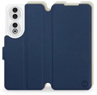 Mobiwear Soft Touch flip na Honor 90 5G – Modré & Béžové - Puzdro na mobil