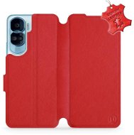 Mobiwear kožené flip pro Honor 90 Lite 5G - Červené - L_RDS - Phone Case