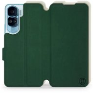 Mobiwear Soft Touch flip na Honor 90 Lite 5G – Zelené & Béžové - Puzdro na mobil