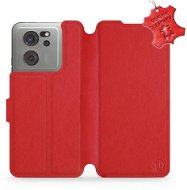 Kožené Mobiwear flip na Xiaomi 13T/13T Pro – Červené – L_RDS - Puzdro na mobil