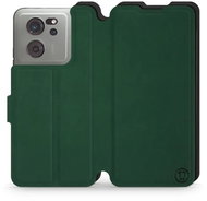 Mobiwear Soft Touch flip pro Xiaomi 13T / 13T Pro - Zelené & Černé - Phone Case
