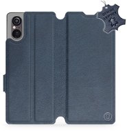 Kožené Mobiwear flip pre Sony Xperia 5 V – Modré – L_NBS - Puzdro na mobil