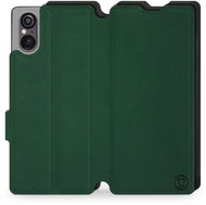 Mobiwear Soft Touch flip pro Sony Xperia 5 V - Zelené & Černé - Phone Case