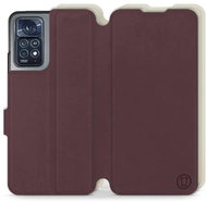Mobiwear Soft Touch flip knížkové pro Xiaomi Note 12 Pro 4G - Bordové & Béžové - Phone Case