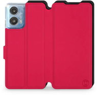Mobiwear Soft Touch flip knížkové pro Motorola Moto G24 Power - Rudé & Černé - Phone Case