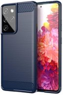 Carbon Case Flexible silikonový kryt na Samsung Galaxy S21 Ultra 5G, modrý - Phone Cover