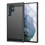 Carbon Case Flexible silikonový kryt na Samsung Galaxy S22 Ultra, černý - Phone Cover