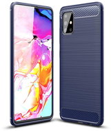Carbon Case Flexible TPU pouzdro na Samsung Galaxy A71, modré - Phone Case
