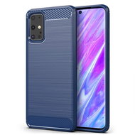 Carbon Flexible gumové pouzdro na Samsung Galaxy S20, modré - Phone Case
