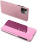 Clear View knížkové pouzdro na iPhone 13 Pro Max, růžové - Phone Case