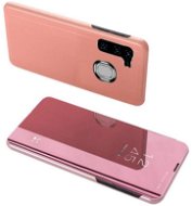 Clear View knižkové puzdro na Samsung Galaxy A21s, ružové - Puzdro na mobil