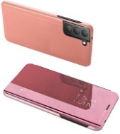 Clear View knížkové pouzdro na Samsung Galaxy S21 FE, růžové - Phone Case