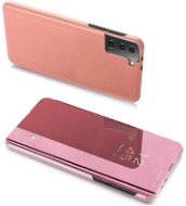 Clear View knížkové pouzdro na Samsung Galaxy S21 Plus 5G, růžové - Phone Case