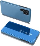 Clear View knížkové pouzdro na Samsung Galaxy S22 Ultra, modré - Phone Case