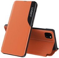 Eco Leather View knížkové pouzdro na Huawei Y6p / Honor 9A, oranžové - Phone Case