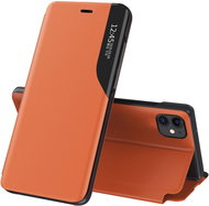 Eco Leather View book case for iPhone 13 mini, orange - Phone Case