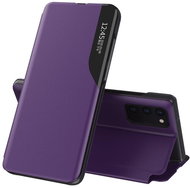 Eco Leather View knížkové pouzdro na Samsung Galaxy A72 4G, fialové - Phone Case