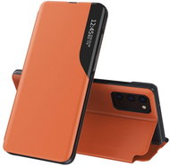 Eco Leather View knížkové pouzdro na Samsung Galaxy A72 4G, oranžové - Phone Case