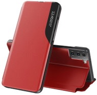Eco Leather View knížkové pouzdro na Samsung Galaxy S21 5G, červené - Phone Case