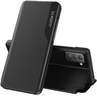 Eco Leather View knížkové pouzdro na Samsung Galaxy S21 FE, černé - Phone Case