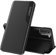 Eco Leather View knižkové puzdro na Samsung Galaxy S21 Plus 5G, čierne - Puzdro na mobil