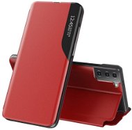 Eco Leather View knížkové pouzdro na Samsung Galaxy S21 Plus 5G, červené - Phone Case