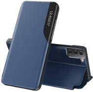 Eco Leather View knížkové pouzdro na Samsung Galaxy S21 Plus 5G, modré - Phone Case