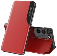 Eco Leather View knížkové pouzdro na Samsung Galaxy S21 Ultra 5G, červené - Phone Case