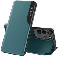 Eco Leather View knížkové pouzdro na Samsung Galaxy S21 Ultra 5G, zelené - Phone Case