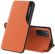 Eco Leather View knížkové pouzdro na Xiaomi Redmi K40 / Poco F3, oranžové - Phone Case