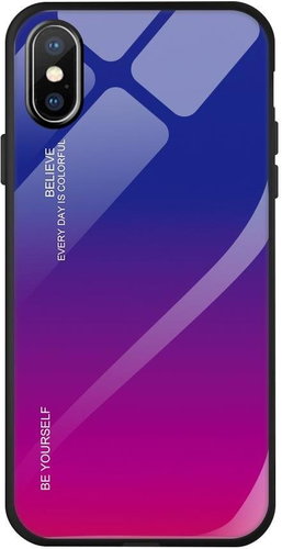 Gradient Glass plastové pouzdro na iPhone XS Max, růžové-fialové - Phone Case - Main image