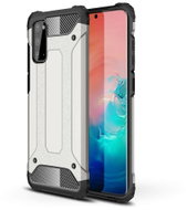 Hybrid Armor plastový kryt na Samsung Galaxy S20, stříbrný - Phone Cover