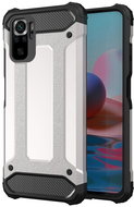 Hybrid Armor plastový kryt na Xiaomi Redmi Note 10 / 10S, stříbrný - Phone Cover