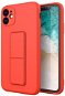 Kickstand silikonový kryt na iPhone 12 mini, červený - Phone Cover