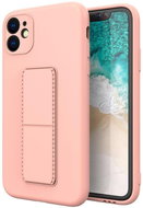 Kickstand silicone cover for iPhone 12 mini, pink - Phone Cover