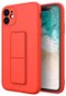 Kickstand silikonový kryt na iPhone 12 Pro Max, červený - Phone Cover