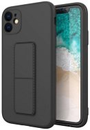 Kickstand silikonový kryt na iPhone 12 Pro, černý - Phone Cover