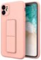 Kickstand silikónový kryt na iPhone 12, ružový - Kryt na mobil