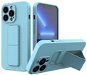 Kickstand silikonový kryt na iPhone 13 mini, modrý - Phone Cover