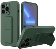 Kickstand silikonový kryt na iPhone 13 mini, šedý - Phone Cover