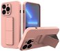 Kickstand silikónový kryt na iPhone 13 Pro, ružový - Kryt na mobil
