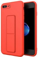 Kickstand silikónový kryt na iPhone 7/8 Plus, červený - Kryt na mobil