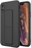 Kickstand silikonový kryt na iPhone X / XS, černý - Phone Cover