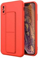 Kickstand silikónový kryt na iPhone X/XS, červený - Kryt na mobil